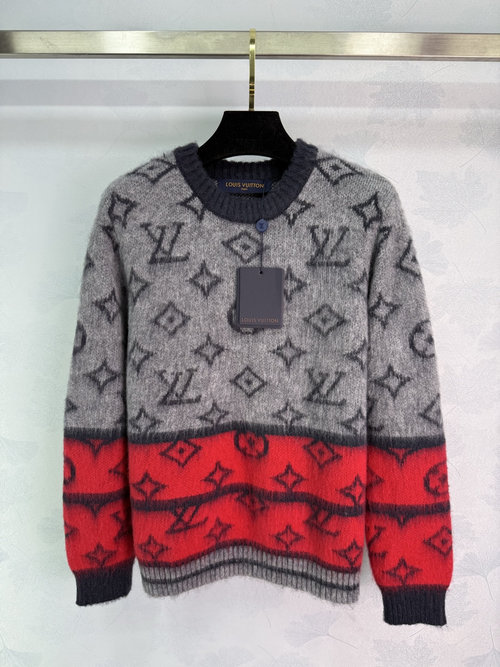 Louis Vuitton Customized Imported Wool Knit Top with Gradient老花Pattern