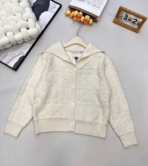 Dior Navy Shawl-Collar Cashmere Blend Sweater with Butterfly Embroidery