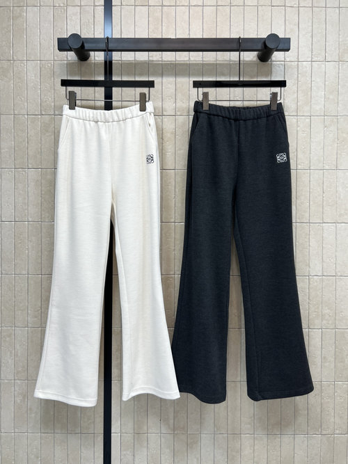 Loro Piana Logo Embroidered Wide-Leg Pants, Soft and Adaptable