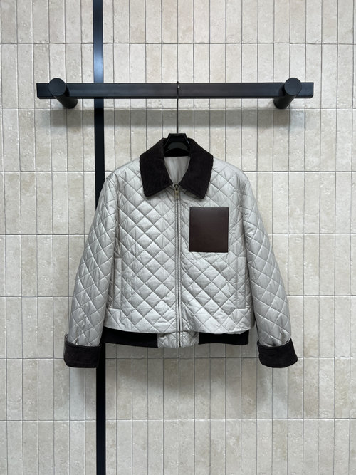 Loewe Corduroy Collar Quilted Cotton Jacket, Vintage and Stylish