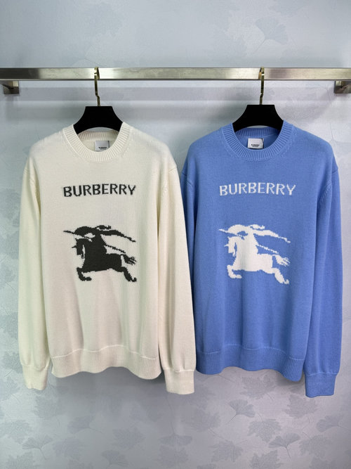 Burberry Equestrian Knight Series Knitwear with Wool Blend, Loose Fit