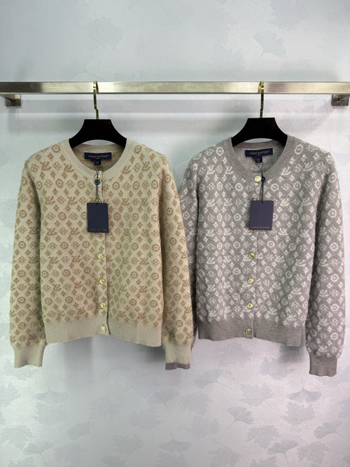 Louis Vuitton Soft Cashmere Monogram Knit Cardigan