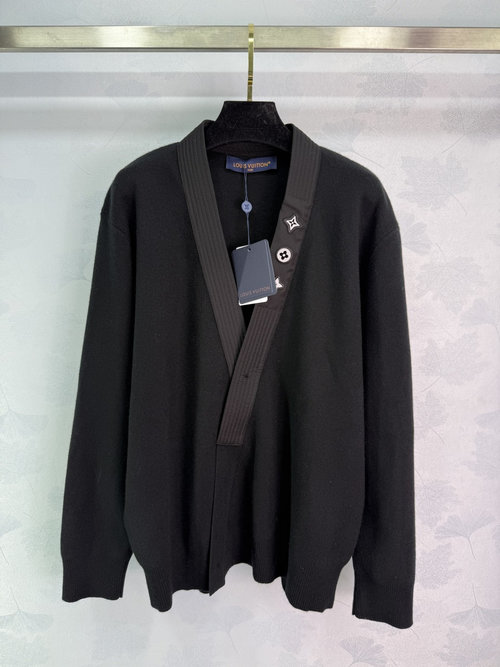 Louis Vuitton LV-Inspired Kimono-Style Knit Sweater with Removable Waistband