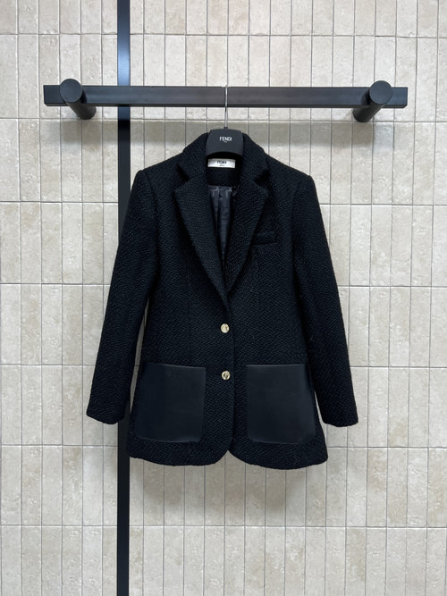 Dior Versatile High-Quality Tweed Knitted Single-Breasted Suit Jacket