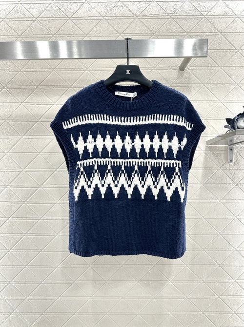 Dior Custom-Designed Jacquard Knit Vest with Vintage Patterns, Various Colors