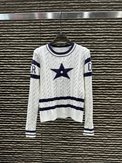 Dior Embroidered Letter Pullover Sweater