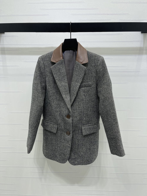 Prada High-End Herringbone Single-Breasted Suit Jacket