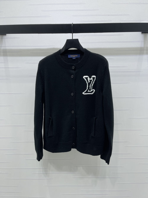 Louis Vuitton Jacquard Knit Cardigan with Letter Decoration