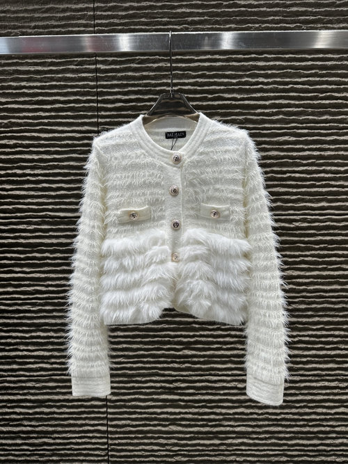 Balmain Elegant Fringe Crafted Cardigan