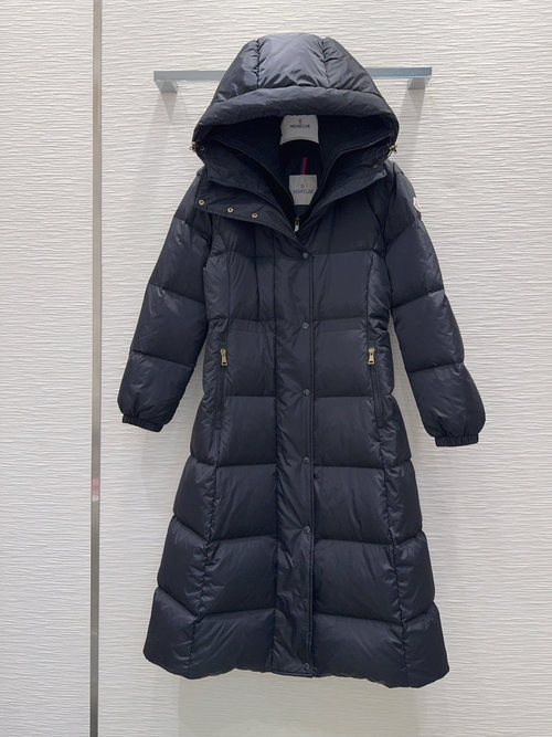 Moncler Uniquely Designed Down Long Coat, Warm and Fashionable