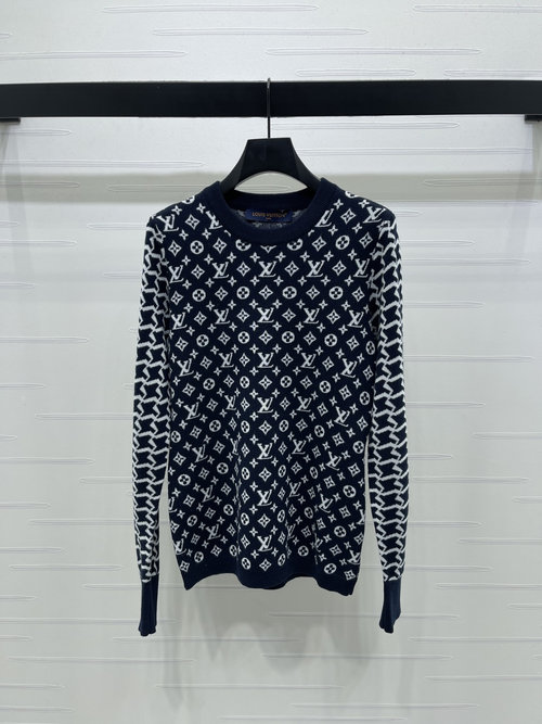 Louis Vuitton Four-Leaf Clover and Letter Pattern Wool Sweater, Versatile Appeal