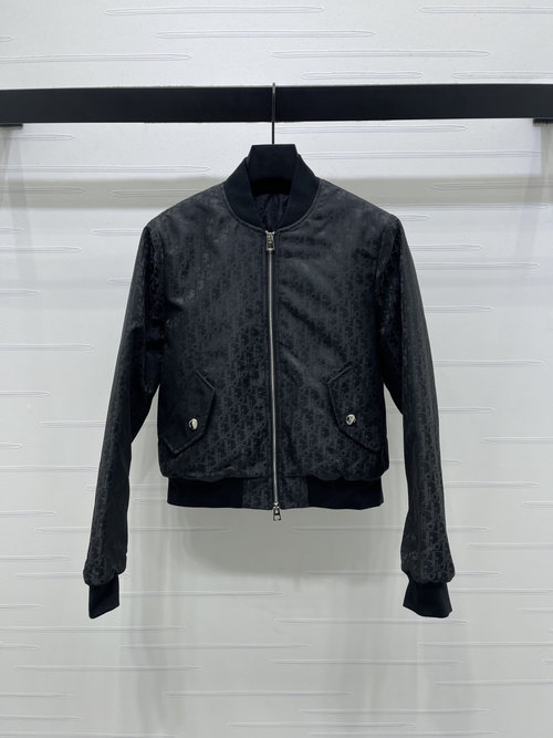 Dior Zippered Cotton Jacket with Signature Lining