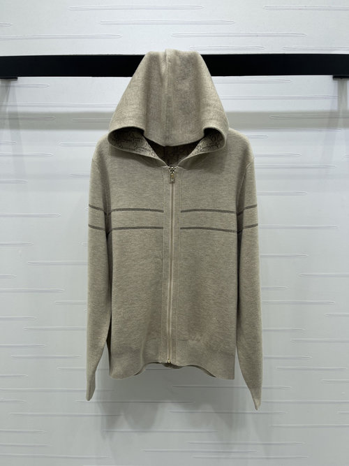 Dior Double - Sided Knit Hooded Jacket, Stylish and Versatile