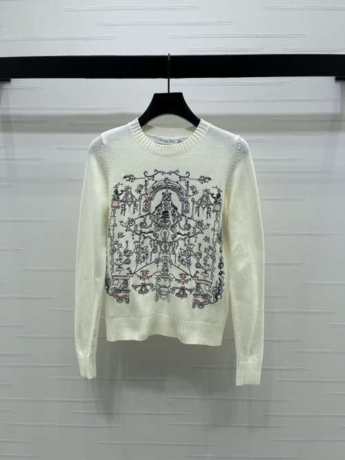 Dior Baroque - Embroidered Pullover with Logo at Back Neck