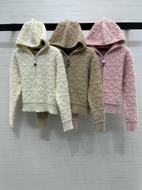 Louis Vuitton Premium Knit Cardigan with Four-Leaf Clover Jacquard Motif