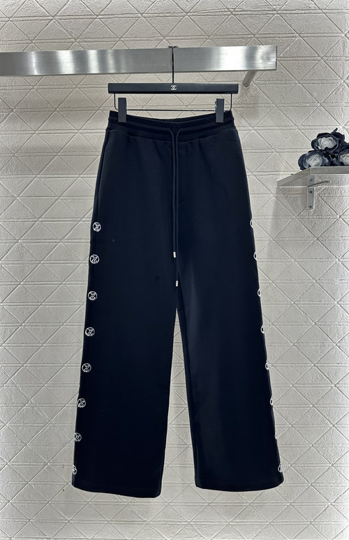 Louis Vuitton Sequined Logo Hooded Jacket and Pants Set with Custom Fabric