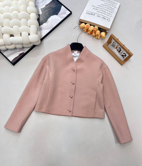 Dior Pearl-Buttoned Collared Suit with Shorts Lining