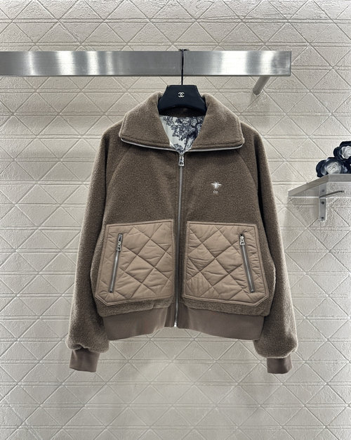 Dior Customized Woolen Blazer with Pockets and Embroidered Logo