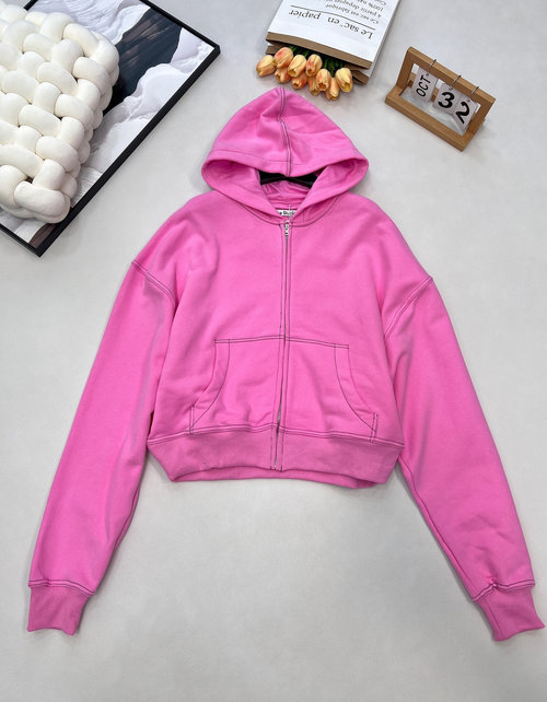 Dior Back Letter Sewn Short Hooded Zipper Coat with Bold Color Combinations