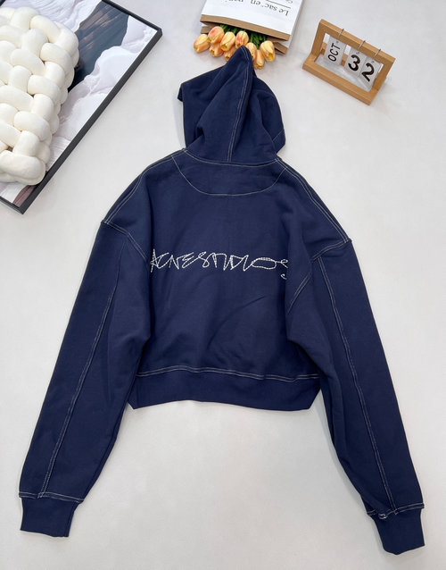 Dior Short Hooded Zippered Jacket with Contrast Colors and Logo Embellishment