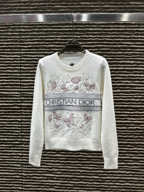 Dior Heavy-Duty Needle Embroidery Pullover Sweater - New Arrival