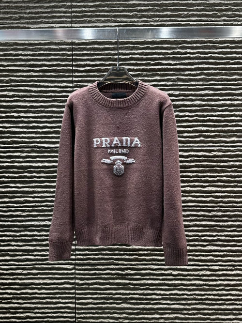 Prada New Jacquard Letter Pullover Sweater