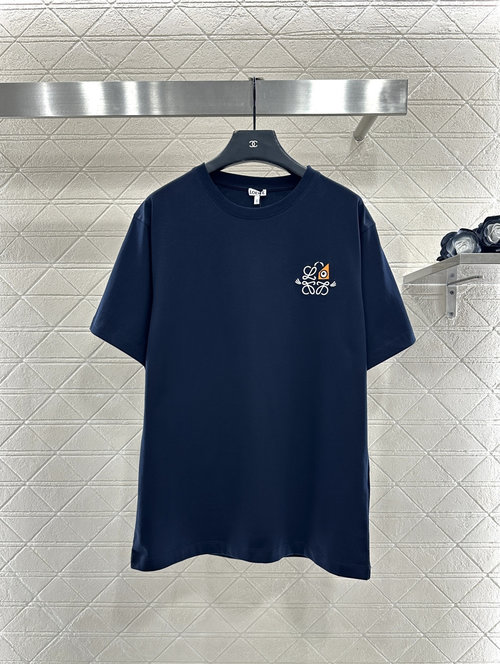 Louis Vuitton Customized Cotton Short-Sleeve T-Shirt with Embroidered Logo, Simple Style