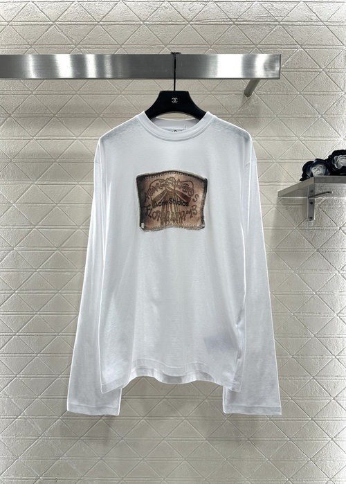 Dior Custom Round Neck Printed Long-Sleeve Top with Western Emblem