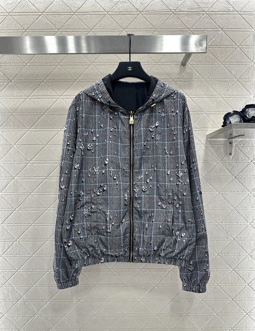 Louis Vuitton Two-Sided Reversible Windbreaker with Stylish Patterns and Loose Fit
