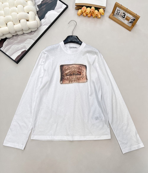 Dior Letter Print Patch Long Sleeve T-Shirt Featuring a Vintage Logo