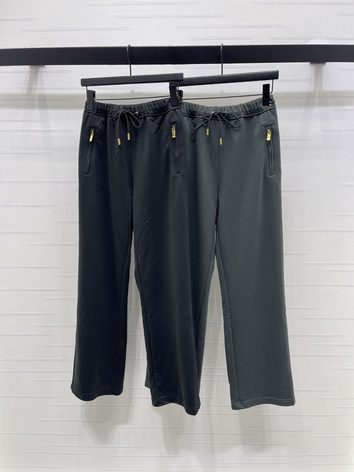 Dior Straight-Leg Pants with Zipper Pockets and Logo Zipper