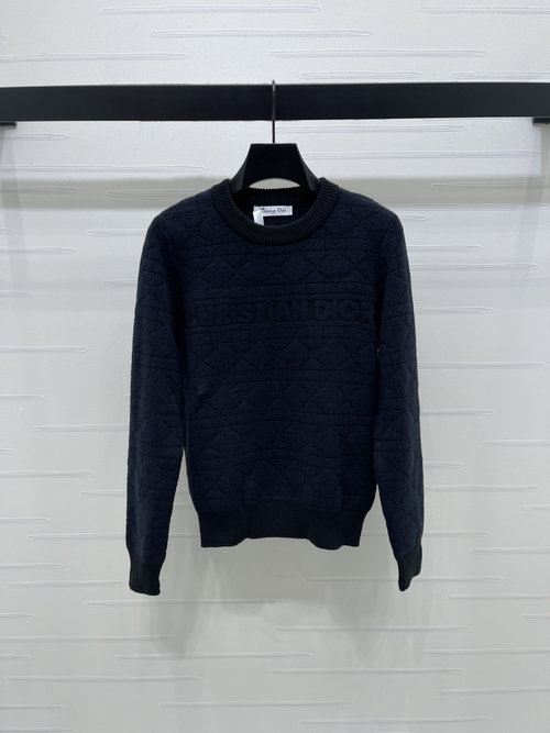 Dior Exclusive Jacquard Pullover Sweater with Vine Check Pattern