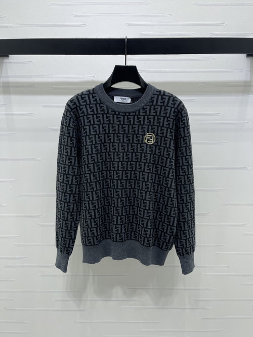 Fendi High - end Jacquard Pullover with Diamonds