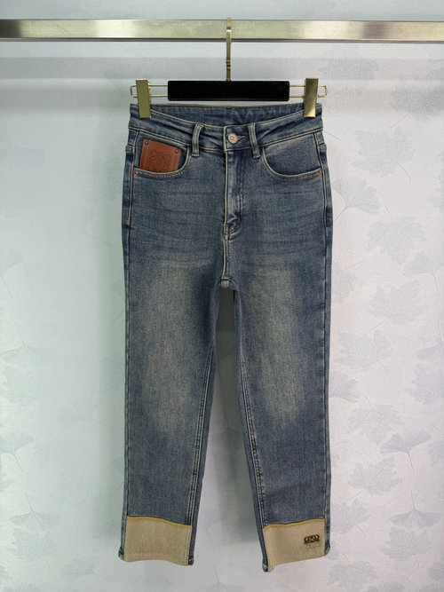 Loewe High - Waisted Jeans with Frayed Hem and Vintage Wash