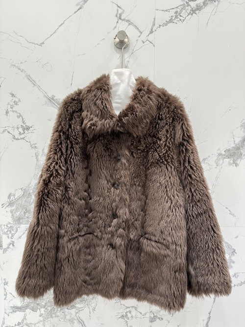 Yves Saint Laurent Imported Toscana Fur Double-Sided H-Shaped Coat