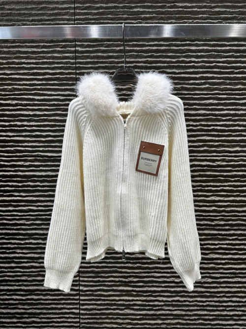 Burberry New Arrival: Emblem Hooded Cropped Open-Front Cardigan