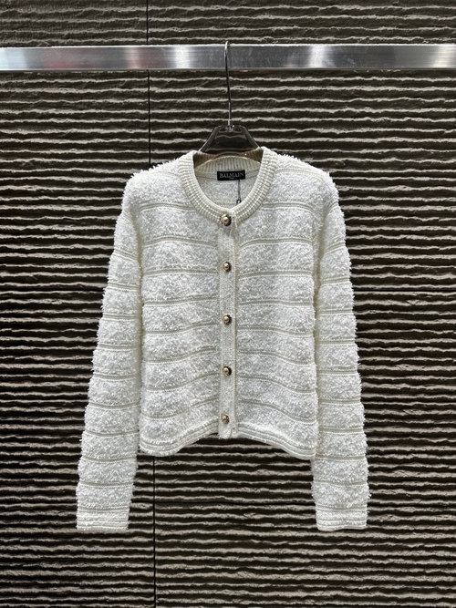 Balmain New Arrival: Specific Yarn Elegant Open-Front Cardigan