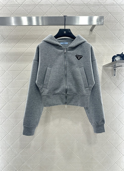 Prada Hooded Jacket and Trousers Set, Imported Material with Metal Emblem