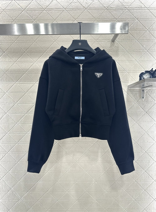 Prada Hooded Jacket and Trousers Set, Imported Material with Metal Emblem