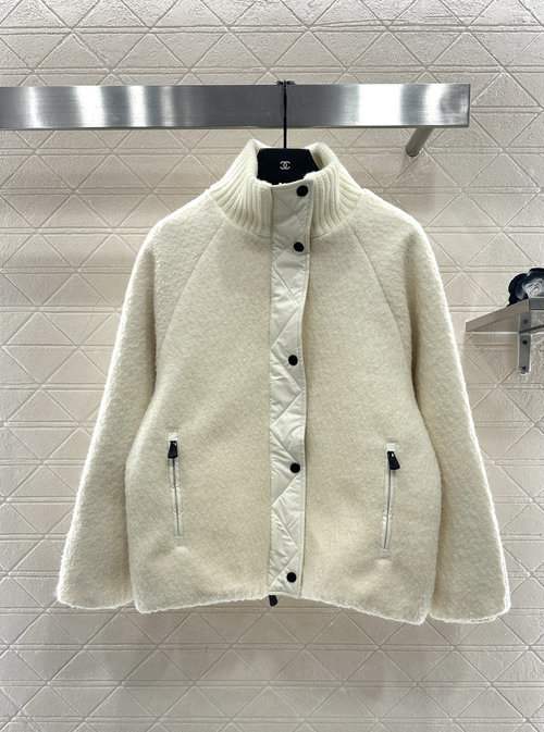 Moncler Customized Down Jacket with Teddy Wool and Badges