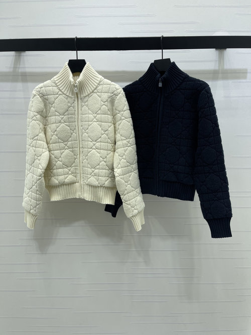 Dior High - End Cashmere Collared Shetland Cardigan with Exclusive Pattern