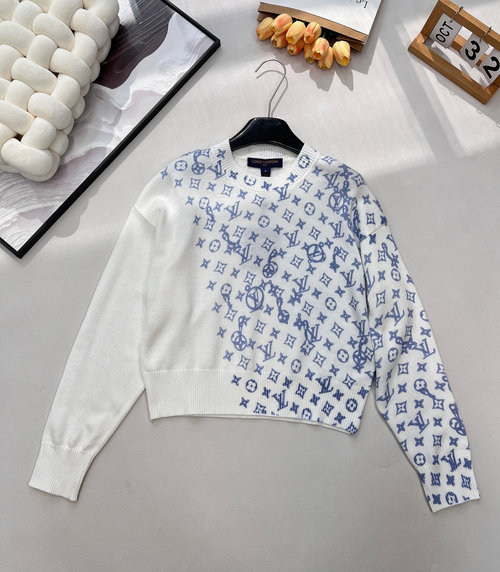 Louis Vuitton Irregular Color-Blocked Knit Pullover with Distinctive Pattern
