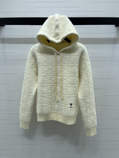 Dior Cane Pattern Hooded Sweater with Elegant Design - Latest Collection