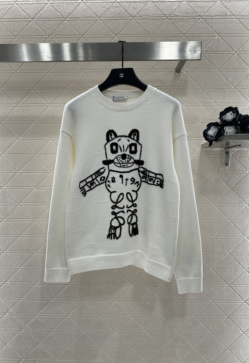 Louis Vuitton Embroidered Doraemon Knit Sweater, Louis Wain Collaboration Series, High Quality