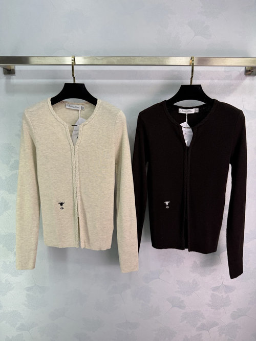 Dior Knitted Cardigan with Signature Logo, Ensuring Softness, Comfort, and a Versatile Style