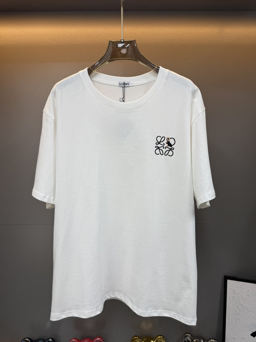 Loewe Embroidered Short Sleeve T-shirt, Loose Silhouette, Timeless Sophistication