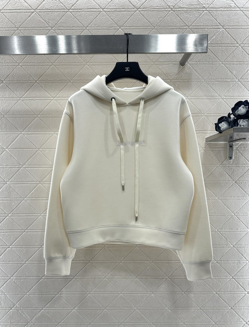 Louis Vuitton Short Hooded Sweatshirt with Fake Drawstring and Brand Logo