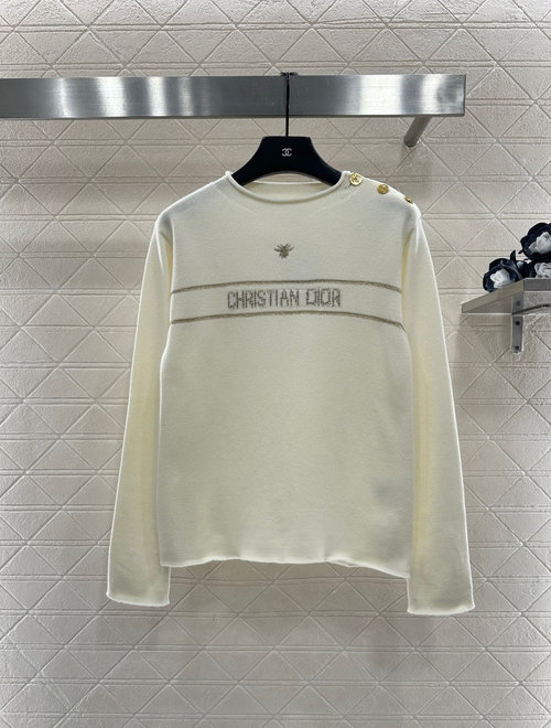 Dior Customized Wool Single Shoulder Button Knit Pullover with Brand Aesthetic