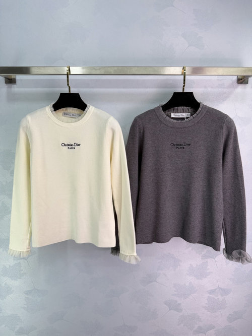 Dior Soft Touch Round Neck Long Sleeve Base Layer with Flared Cuffs