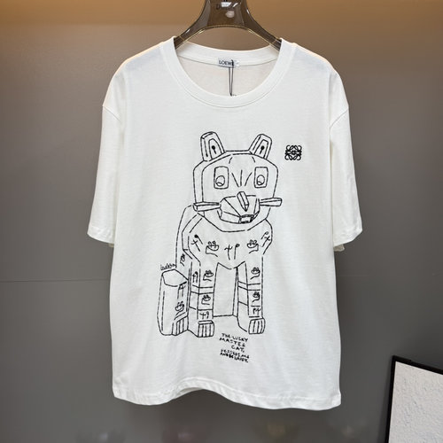 Louis Vuitton Louis Wain Collaboration Round Neck Embroidered T-Shirt, Elegant and Comfortable